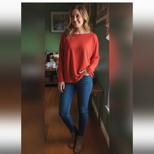 Croft And Barrow Boatneck Women's Top Large Red (EUC)